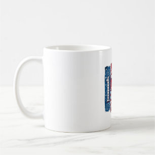 1776 Patriotiska Fyrverkerier Vintage Vektor Desig Kaffemugg
