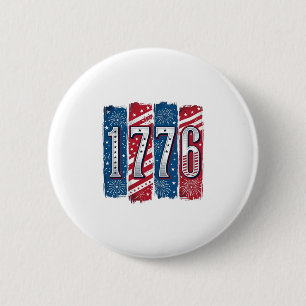 1776 Patriotiska Fyrverkerier Vintage Vektor Desig Knapp