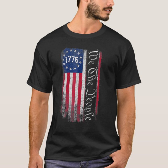 1776 People Betsy Ross 4:e juli Amerika T Shirt (Framsida)