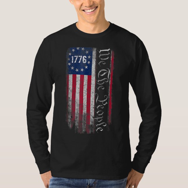 1776 People Betsy Ross 4:e juli Amerika T Shirt (Framsida)