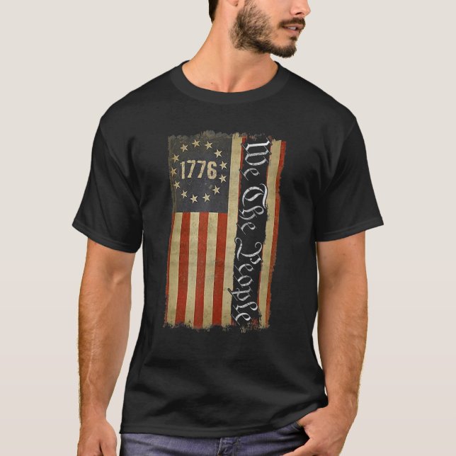 1776 People Betsy Ross 4:e juli Amerika T Shirt (Framsida)