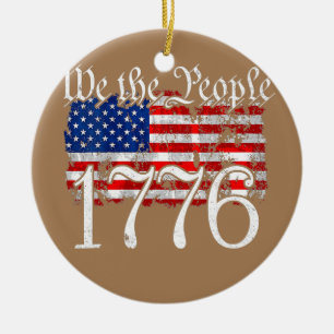 1776 People Betsy Ross 4:e juli Julgransprydnad Keramik