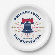 1776 Philadelphia Liberty Bell Papper Plate
