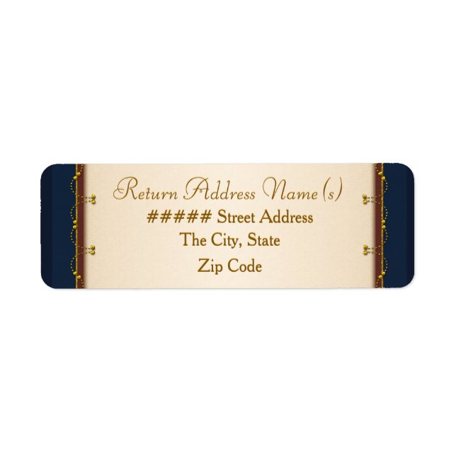 1776 Returadress för insamling i Bröllop Etikett (Framsidan)