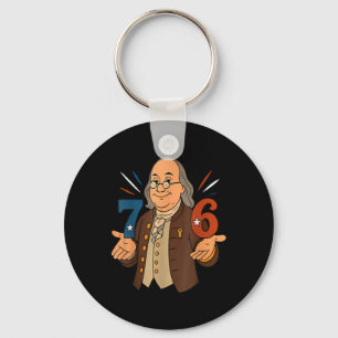 1776 Roligt Benjamin Ben Franklin Meme Sex Sju 6 Nyckelring