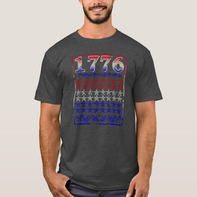 1776 Stjärnor T Shirt (Framsida)