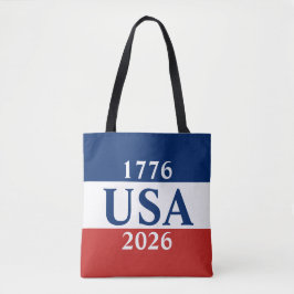 1776 USA 2026 Red White and Blue Patriotic Tygkasse