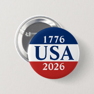 1776 USA 2026 Röd Vit Blå USA 250-årsjubileum Knapp