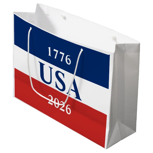 1776 USA 2026 Röda Vita och Blå Patriotisk (Framsidan Vinklad)