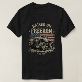 1776 usa flagga: Upphöjd på Freedom Monster Truck T Shirt