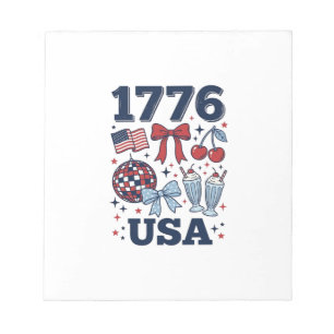 1776 USA Patriotisk Kokett Vektor Design_1 Anteckningsblock