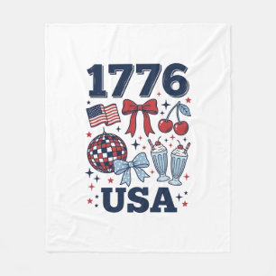 1776 USA Patriotisk Kokett Vektor Design_1 Fleecefilt
