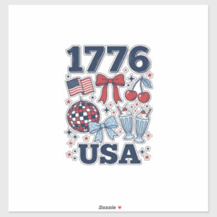 1776 USA Patriotisk Kokett Vektor Design_1 Klistermärken