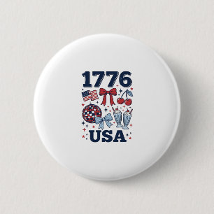 1776 USA Patriotisk Kokett Vektor Design_1 Knapp