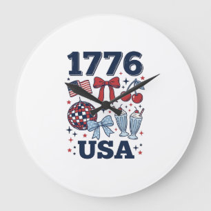 1776 USA Patriotisk Kokett Vektordesign_1 Stor Klocka