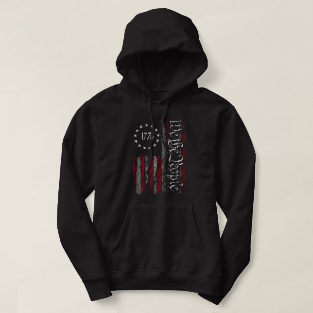 1776 Vi stöder folksporten Hoodie (Design framsida)