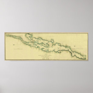 1779 kartlägga av sjön Champlain Poster