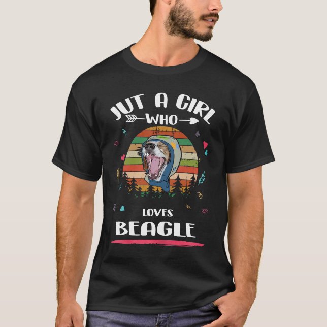 177 Bara en flicka som Kärlek Beagle T Shirt (Framsida)