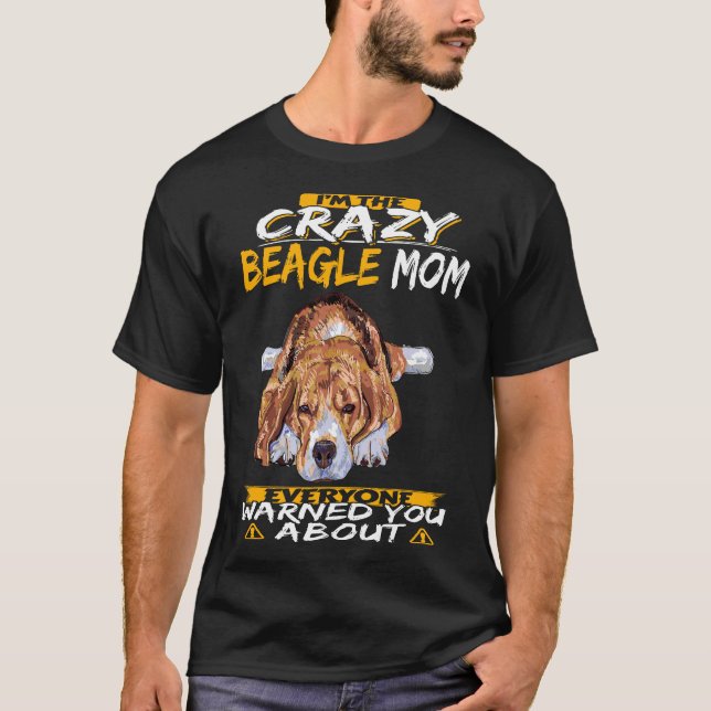 177 jag är Crazy Beagle Mamma T Shirt (Framsida)