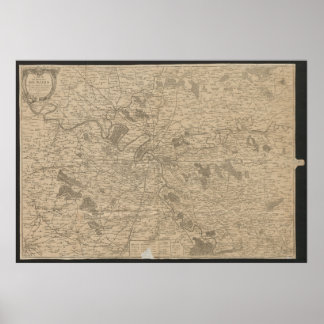 1780 Karta över Paris, Historisk Stadskarta, Antik Poster