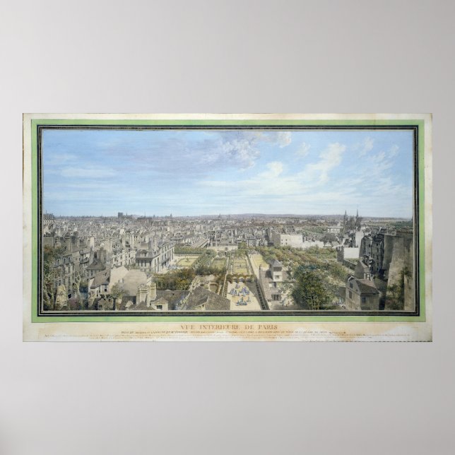 1786: Panoramisk View of Paris Towards the North Poster (Framsidan)