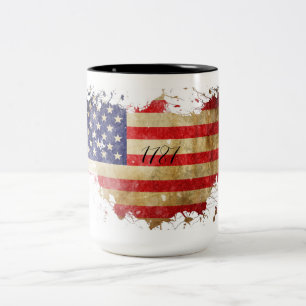 1787 Amerikansk konstitution amerikanska Flagga 2- Två-Tonad Mugg