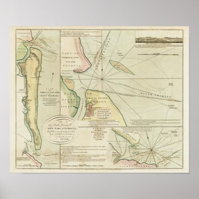 1790 Chart St. Mary's och Nassau Rivers Poster (Framsidan)