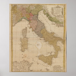 1790 Karta i Italien Poster