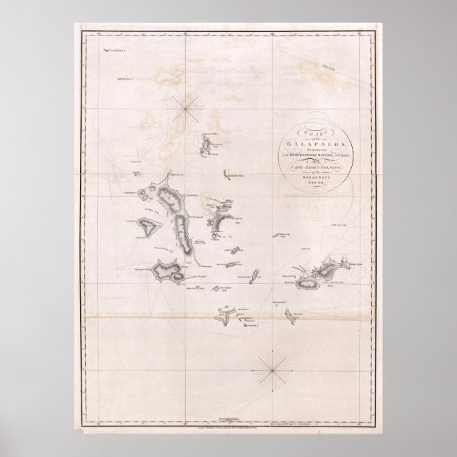 1793 Diagram över Galapagos Poster (Framsidan)