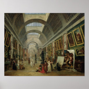 1796 års stora galleri i Louvre Poster