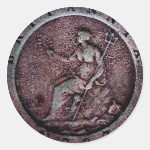 1797 Brittisk "karthjul"-mildekal Runt Klistermärke