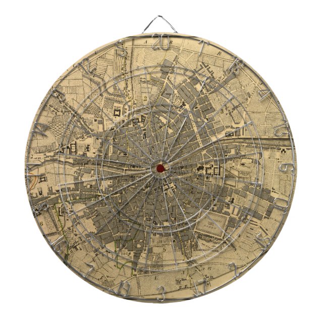 1797 Karta i Dublin Irland Darttavla (Framsidan)