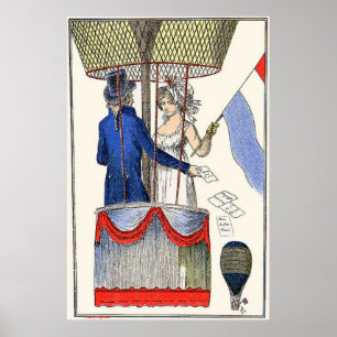 1798 VINTAGE AFFISCH-MODE BALLOONINGART POSTER