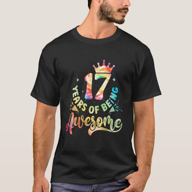 17 ÅR av Fantastisk som firar 17:e födelsedagen T Shirt (Framsida)