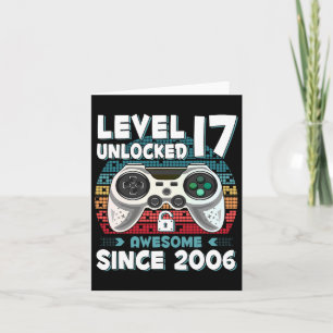 17 år gamla Bday Son Boy Funny Gamer 17 år gamla b Kort
