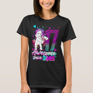 17 år gammal enhörning Flossing 17-årsdag Enhörnin T Shirt