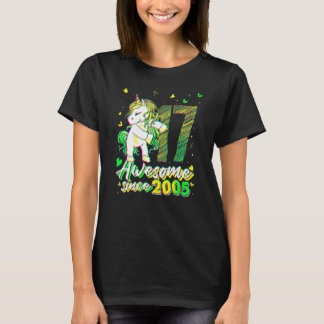 17 år gammal enhörning flossing 17-årsdag Unico T Shirt