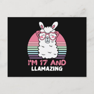 17 år gammal födelsedag Llamazing 17-årsdag Llama Vykort