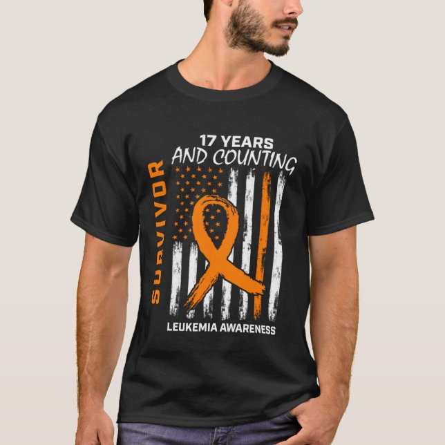 17 År Leukemi Survivor Manar Kvinnor USA Medvetenh T Shirt (Framsida)