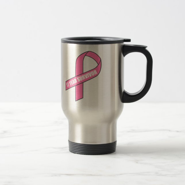 17 år överlevande (det rosa bandet för resemugg (Höger)