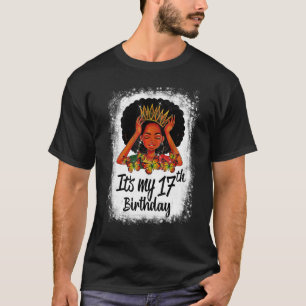 17-åriga Svart Melanin Women Girl Det är min 17:e T Shirt