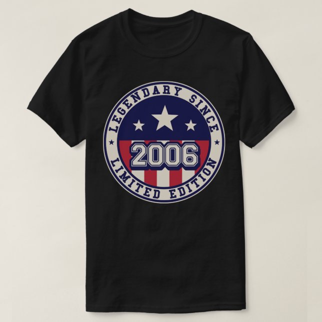 17 års ålder sedan 2006 17:e födelsedagen t shirt (Design framsida)