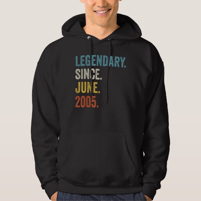 17 års ålder sedan juni 2005 17:e födelsedag hoodie (Framsida)