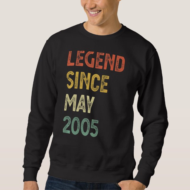 17 års ålder sedan maj 2005 17:e födelsedagen B Lång Ärmad Tröja (Framsida)