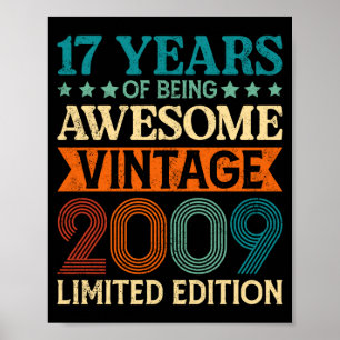 17-årsdag 17 år av att vara fantastisk Vintage 17 Poster