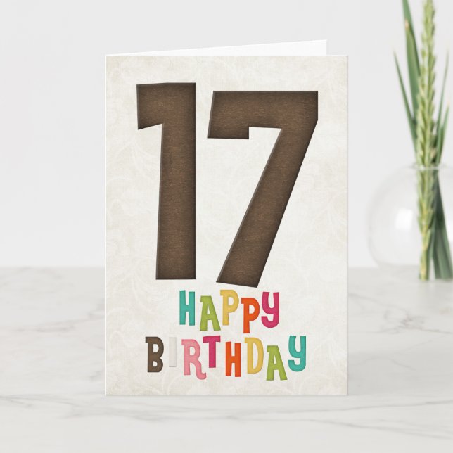 17-årsdag Lycka Till Födelsedagen Kortdesign Kort (Framsida)