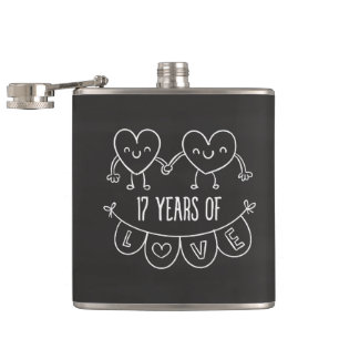 17-årsjubiléet Gift Chalk Hearts Fickplunta