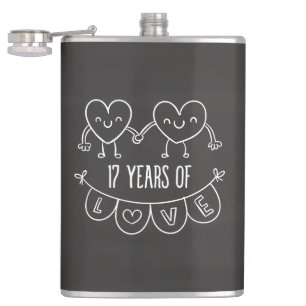 17-årsjubiléet Gift Chalk Hearts Fickplunta