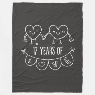 17-årsjubiléet Gift Chalk Hearts Fleecefilt