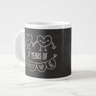 17-årsjubiléet Gift Chalk Hearts Jumbo Mugg